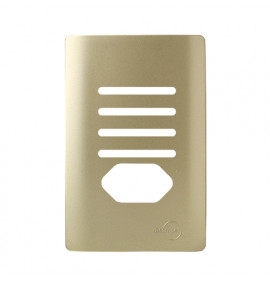 Placa p/ 4 Interruptores + Tomada 4x2 - Novara Dourado